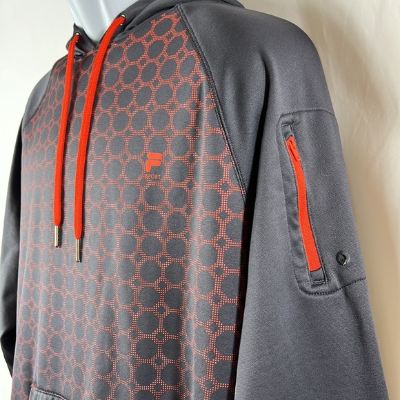 Fila XL Grey/Orange Hooded Sweatshirt - Picture 5 of 12